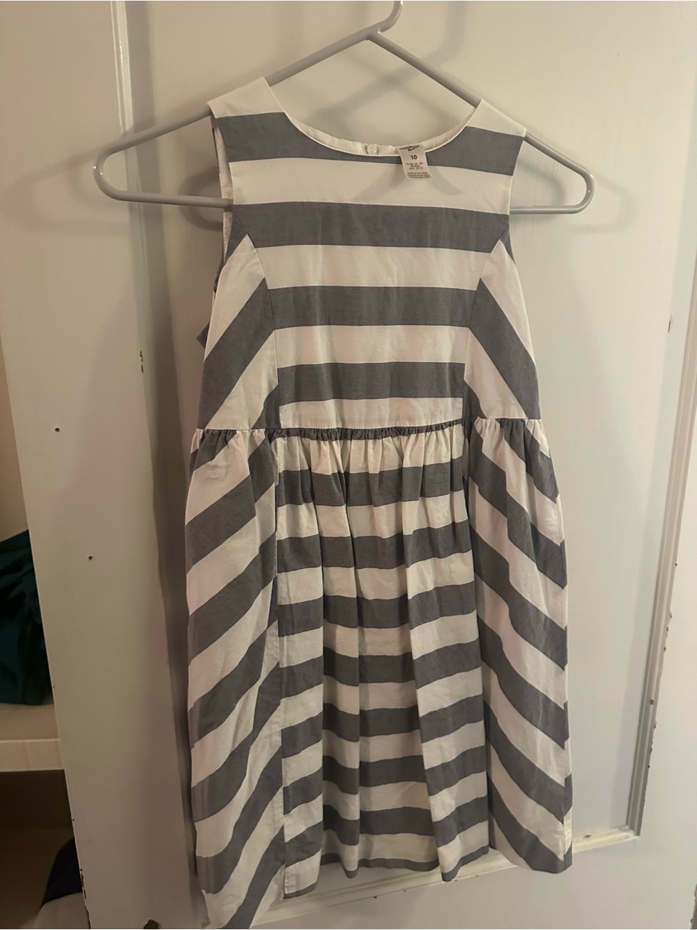 OshKosh B'gosh Sleeveless Striped Dress - White & Gray